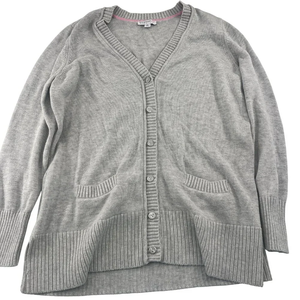 Isaac Mizrahi Live Essentials Womens Xl Gray Cotton‎ Rayon Cardigan Sweater